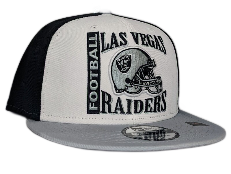 Las Vegas Raiders Raiders Historic Logo Retro Sport 3 Tone New Era 9FIFTY Snapback Hat