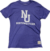 Men's NCAA Northwestern Wildcats Retro Brand Purple Heather Tee - Pro Jersey Sports