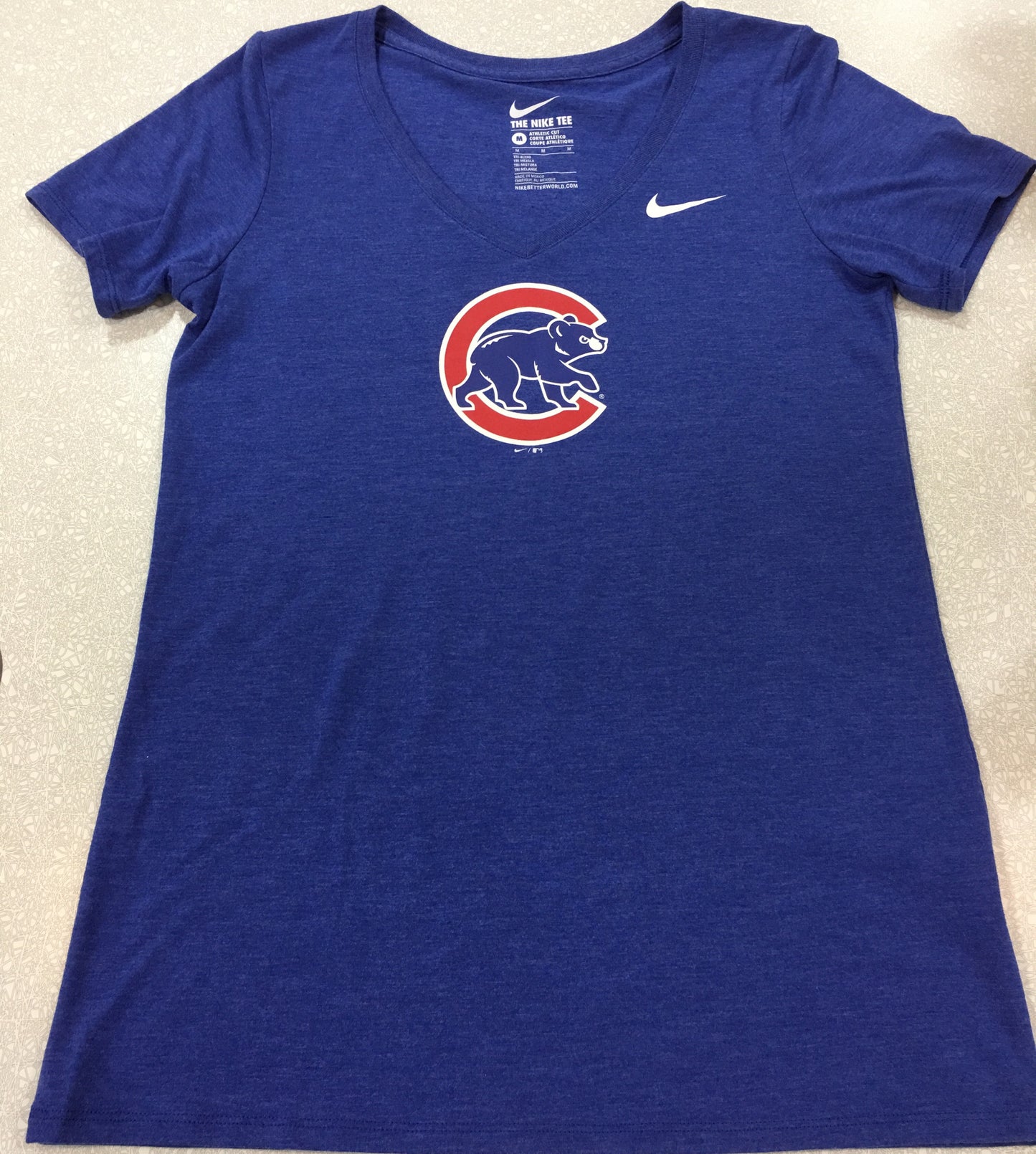 Women's Chicago Cubs Nike Bp V-Neck T-Shirt