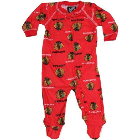 Chicago Blackhawks Infant Red All Over Raglan Coverall - Pro Jersey Sports