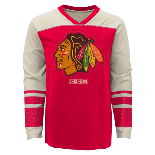 Youth Chicago Blackhawks Long Sleeve Vintage Crew By CCM - Pro Jersey Sports