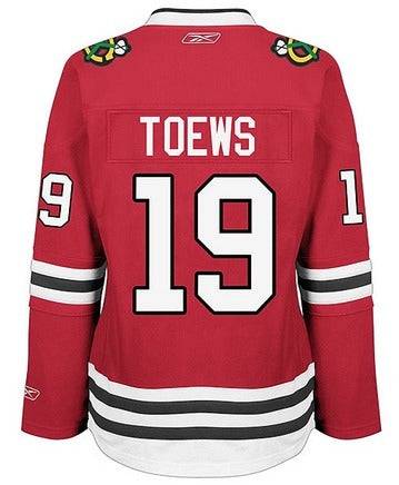 Chicago Blackhawks Women's Jonathan Toews Premier Home Jersey With AUTHENTIC TACKLE-TWILL LETTERING - Pro Jersey Sports - 1