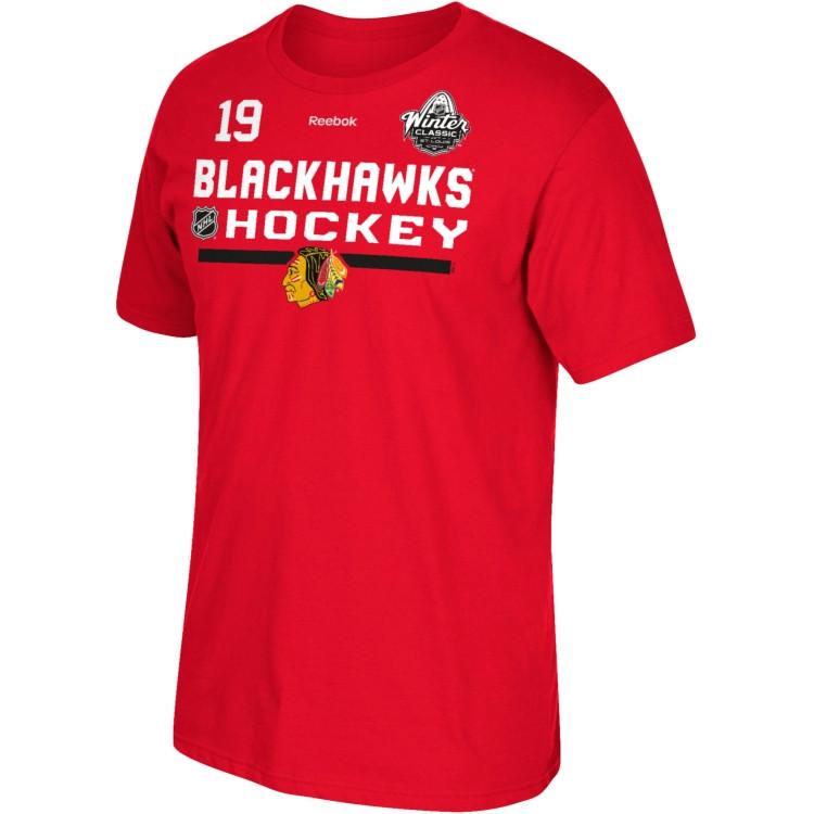 Men's Chicago Blackhawks 2017 NHL Winter Classic Chicago Blackhawks Jonathan Toews #19 Locker Room Red Player T-Shirt