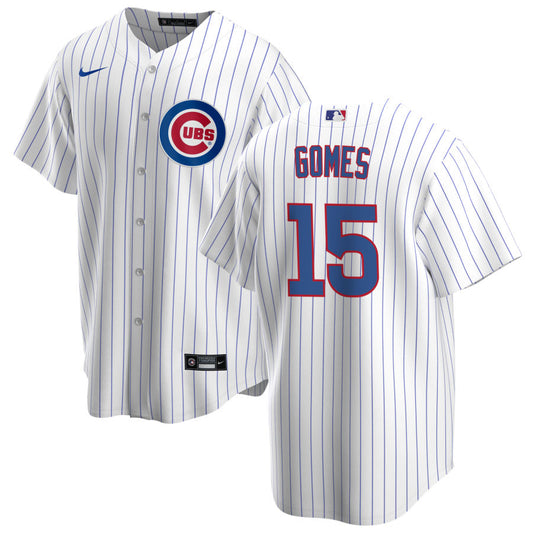 NIKE Men's Chicago Cubs Yan Gomes Premium Twill White Home Replica Jersey