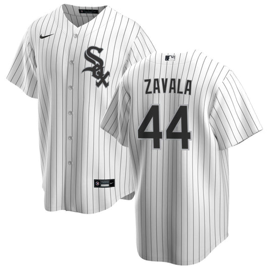 NIKE Men's Seby Zavala Chicago White Sox Home White Premium Stitch Replica Jersey