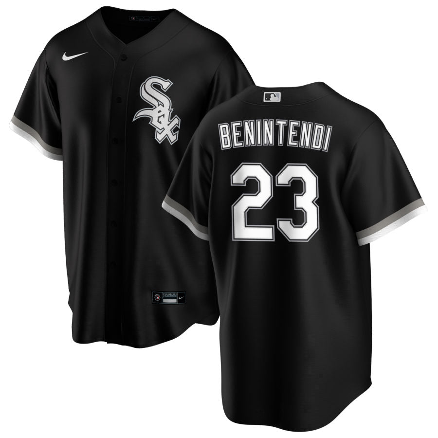 NIKE Men's Andrew Benintendi Chicago White Sox Black Alternate Premium Stitch Replica Jersey