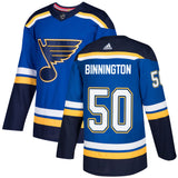 Men's Jordan Binnington St. Louis Blues Adidas Blue Home Authentic Premium Jersey - Pro Jersey Sports