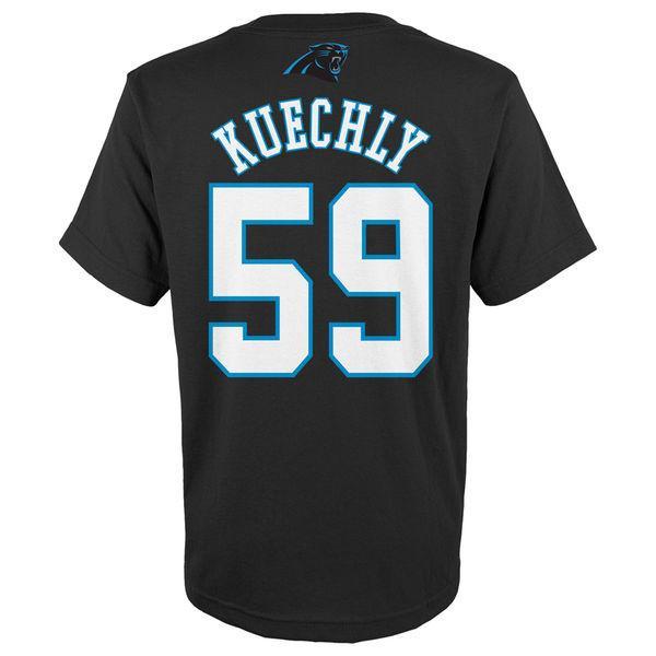 Luke Kechley Black Carolina Panthers Mainliner Name & Number T-Shirt - Pro Jersey Sports - 2