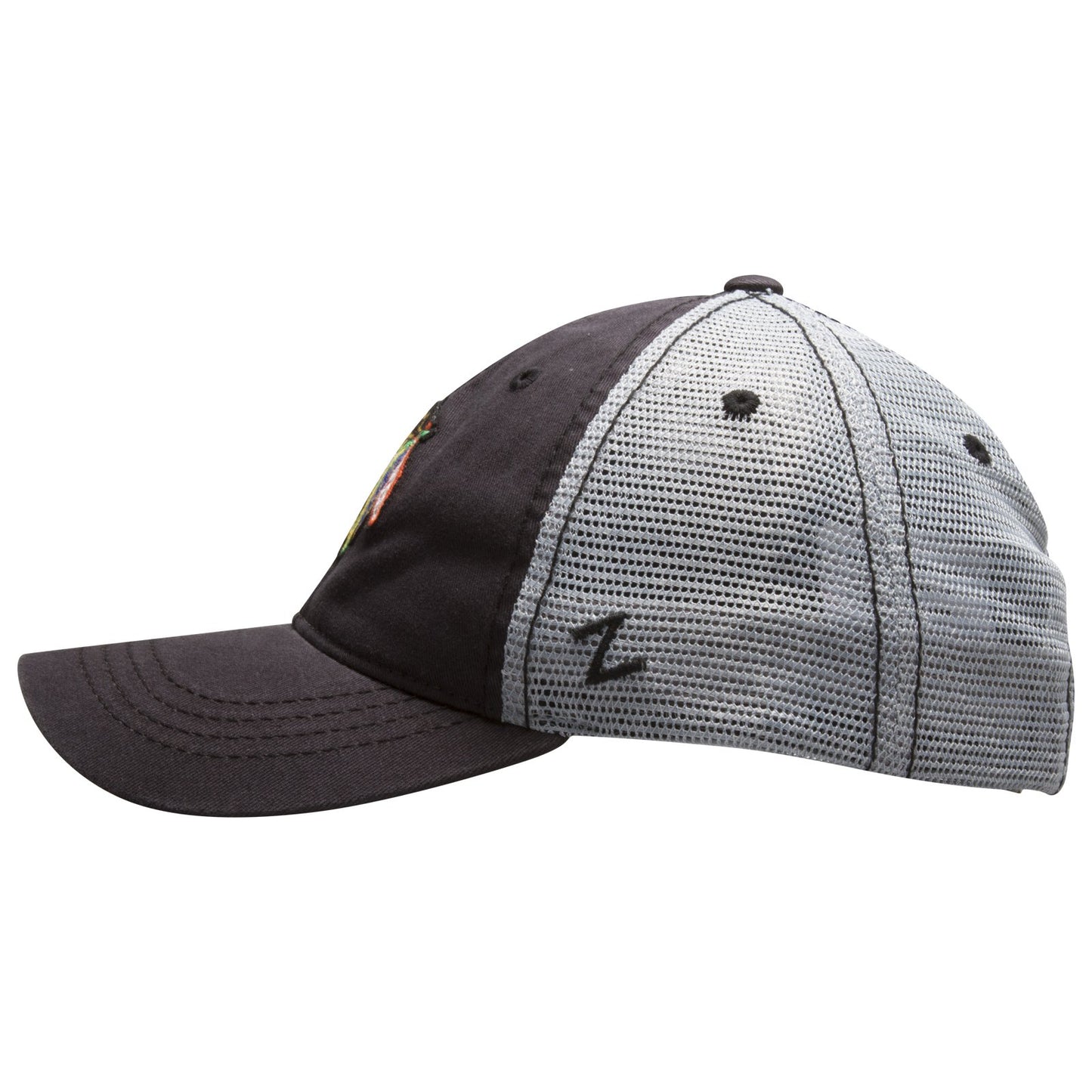 ZHATS NHL Chicago Blackhawks Men's Black/Gray Smokescreen Mesh Hat