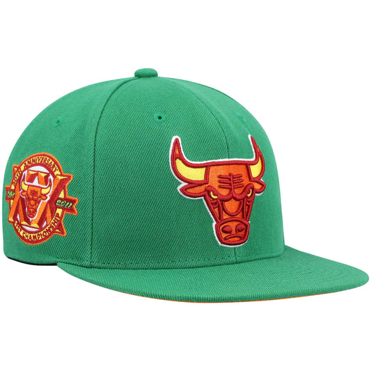 Men's Chicago Bulls Mitchell & Ness Green 20th Anniversary Like Mike Snapback Hat