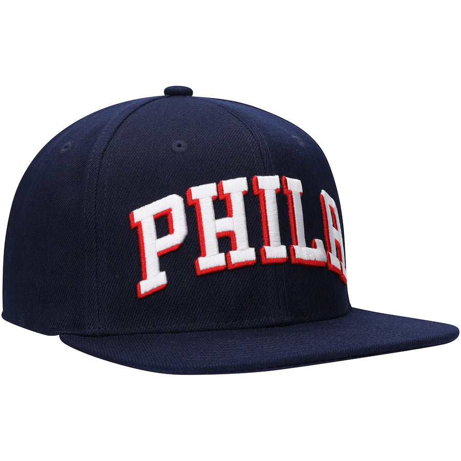 Men's Philadelphia 76ers NBA Core Basic Navy Mitchell & Ness Snapback Hat