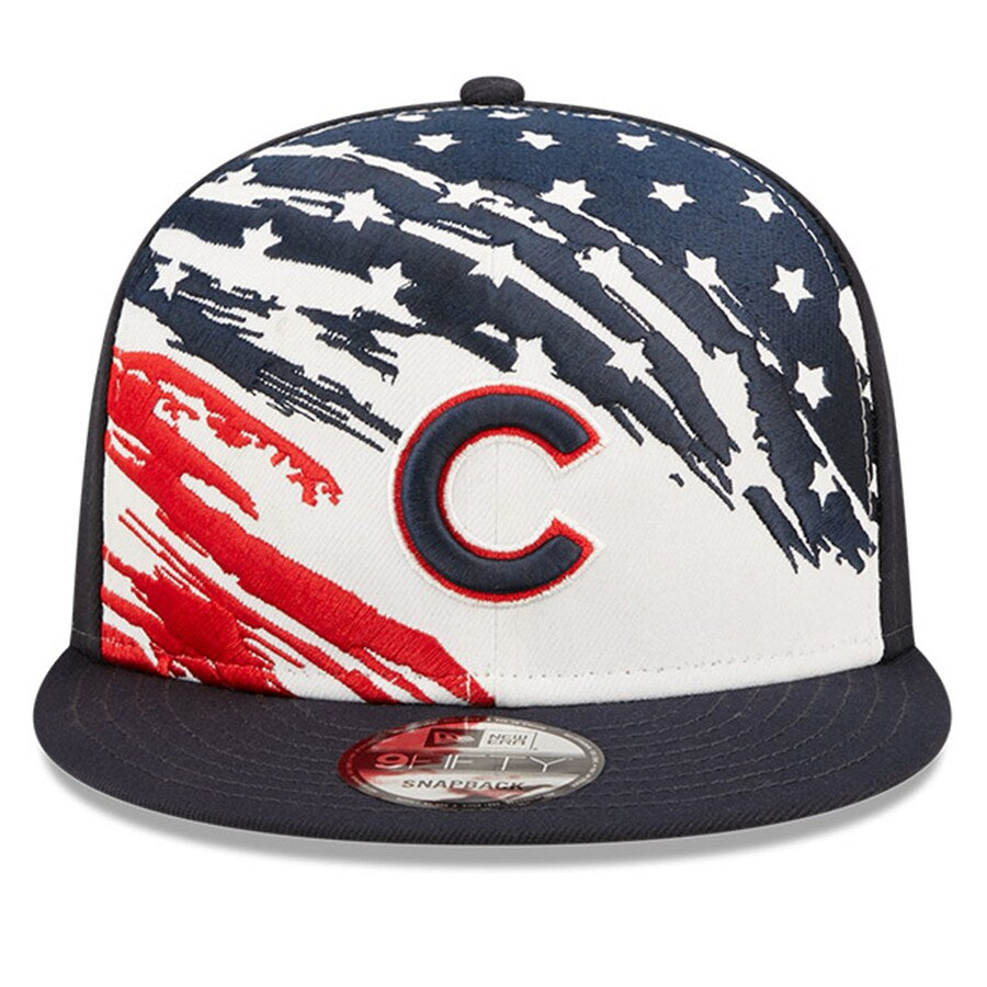 Men's Chicago Cubs New Era 2022 4th of July Stars and Stripes Navy 9FIFTY Snapback Adjustable Hat