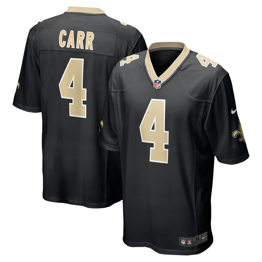 Men's New Orleans Saints Derek Carr Nike Black Game Jersey