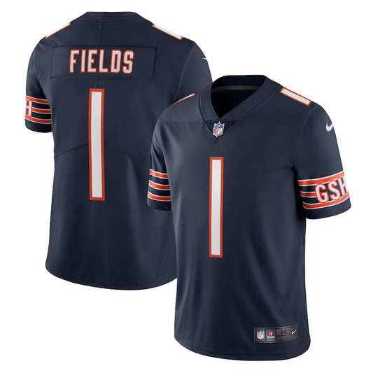 Men's Chicago Bears Justin Fields Navy Nike Limited Jersey