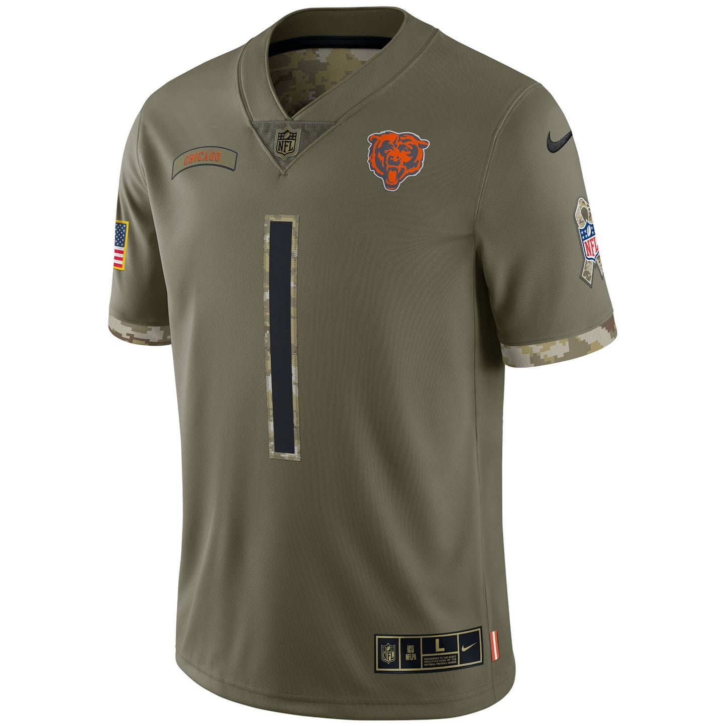 Men's Justin Fields Chicago Bears Nike 2022 Salute To Service Limited Jersey - Olive