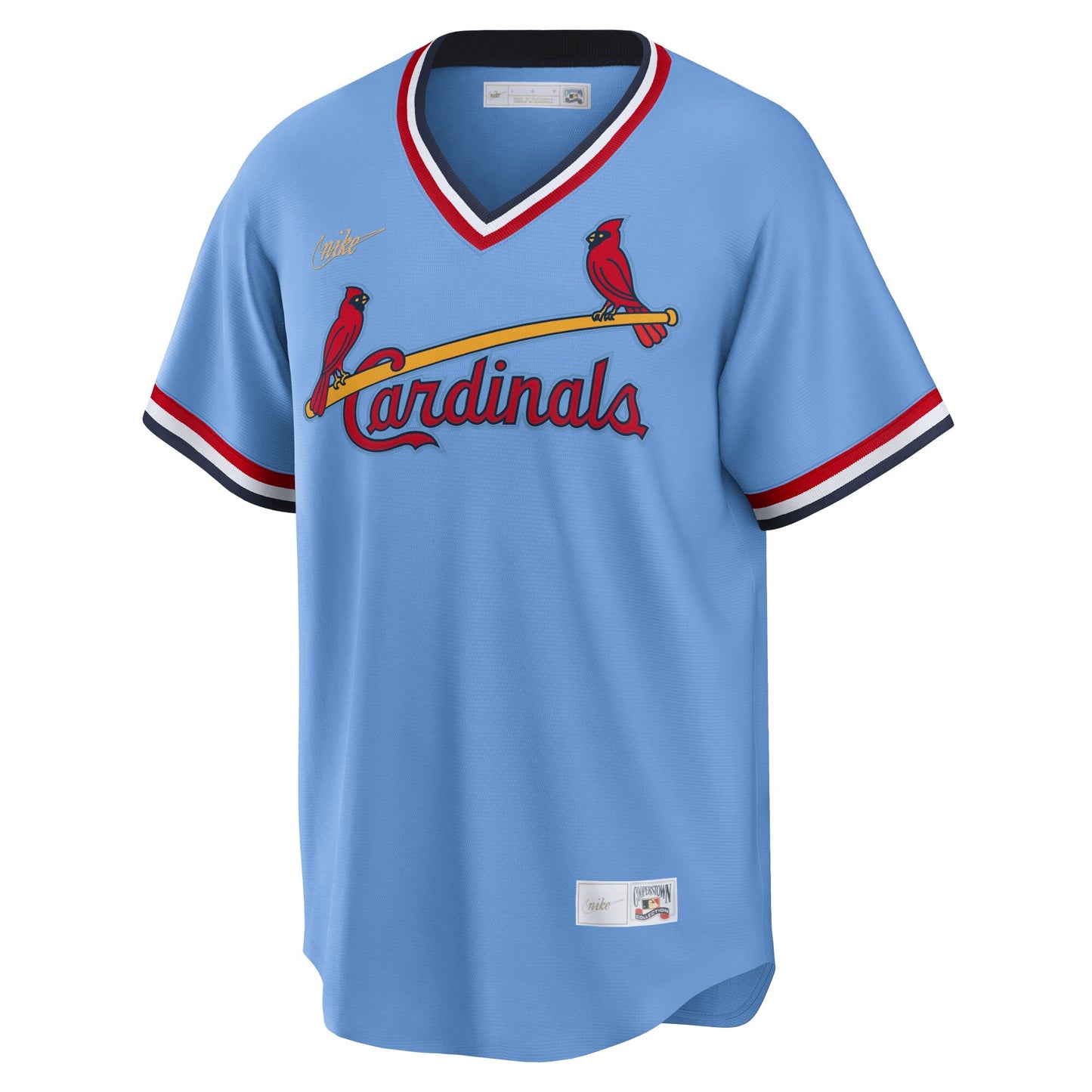 Men's St. Louis Cardinals Nike Light Blue Road Cooperstown Collection Team Jersey