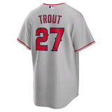 Men's Los Angeles Angels Mike Trout Nike Road Gray Replica Player Jersey - Pro Jersey Sports
