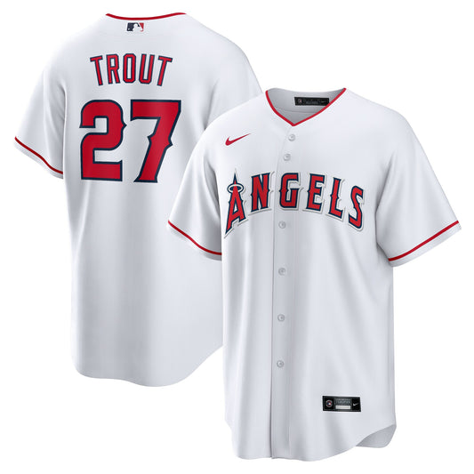 Men's Los Angeles Angels Mike Trout Nike White Home Replica Player Jersey