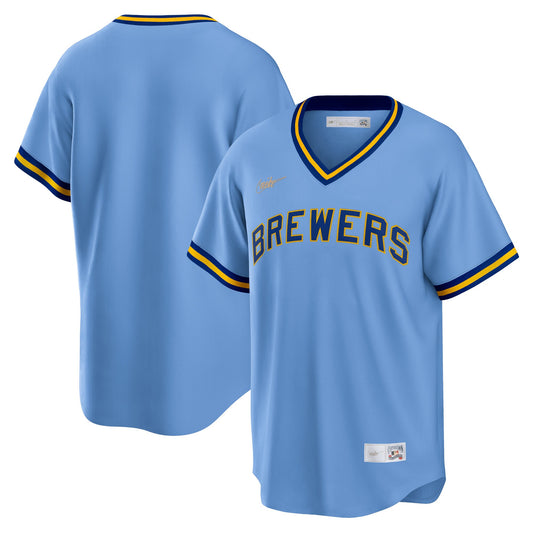 Men's Milwaukee Brewers Nike Cooperstown Collection Blue Replica Team Jersey