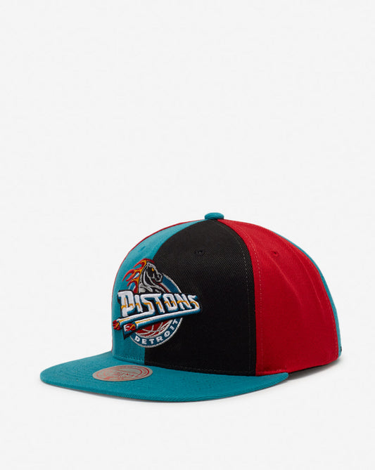 Men's Detroit Pistons Mitchell & Ness NBA Pinwheel Snapback Hat
