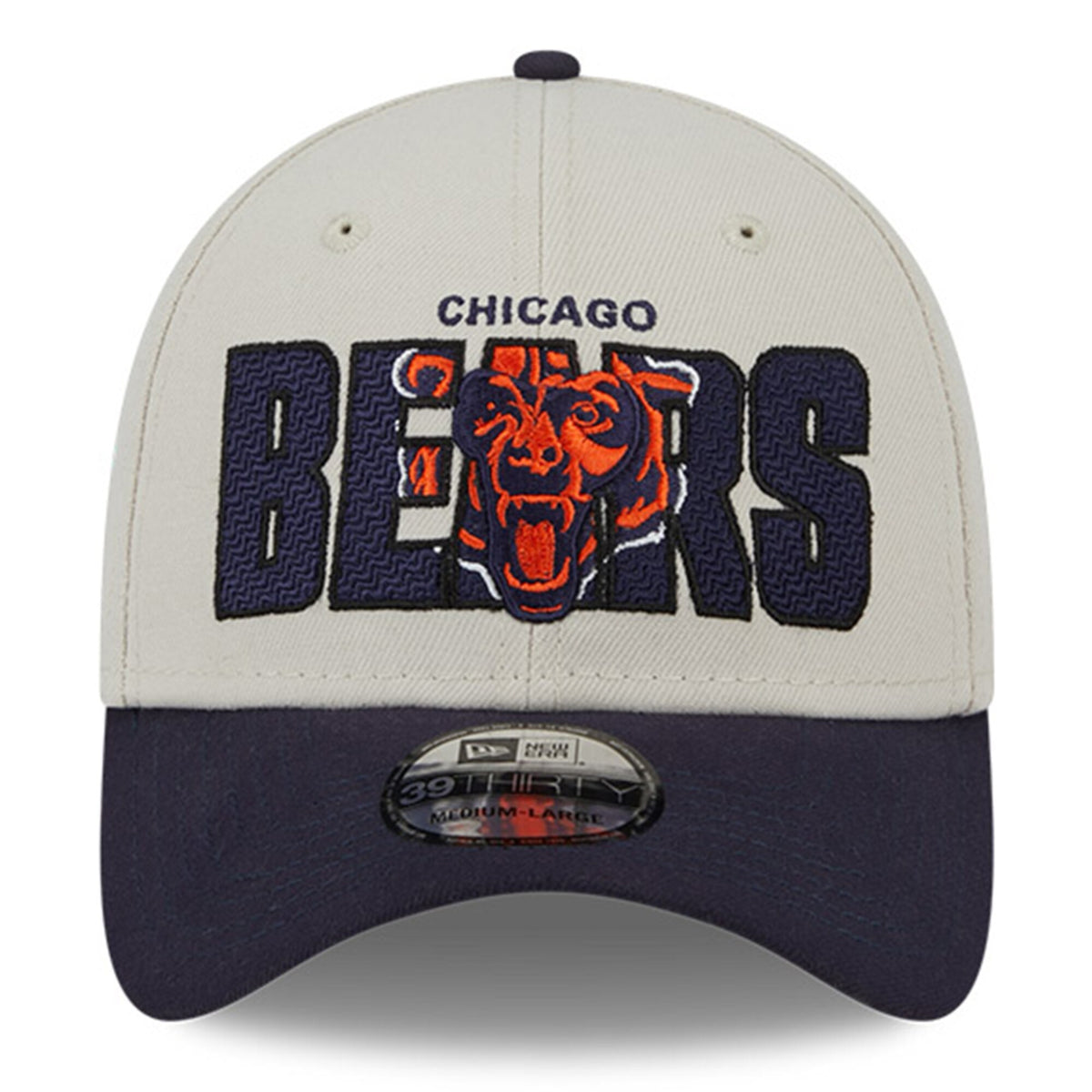 Men's Chicago Bears New Era Stone/Navy 2023 NFL Draft 39THIRTY Flex Hat - Pro Jersey Sports