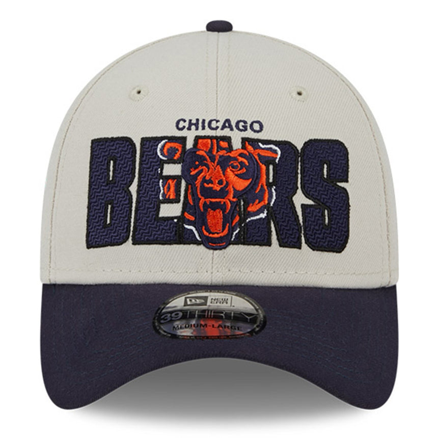 Men's Chicago Bears New Era Stone/Navy 2023 NFL Draft 39THIRTY Flex Hat - Pro Jersey Sports