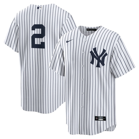 Men's Nike Derek Jeter #2 White New York Yankees Home Official Replica Player Jersey - Pro Jersey Sports