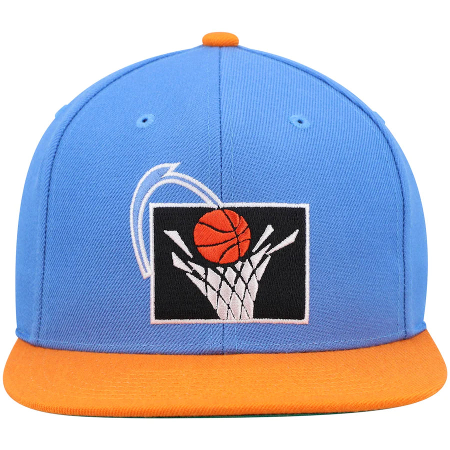 Mens Cleveland Cavaliers 2-Tone Blue/Orange 2.0 HWC Mitchell & Ness Snapback Hat