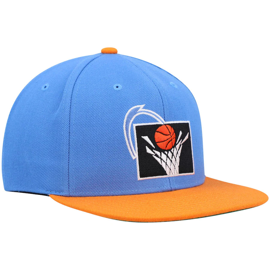 Mens Cleveland Cavaliers 2-Tone Blue/Orange 2.0 HWC Mitchell & Ness Snapback Hat