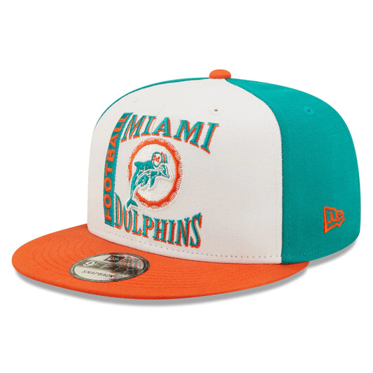 Miami Dolphins Retro Sport 3 Tone New Era 9FIFTY Snapback Hat - Pro Jersey Sports