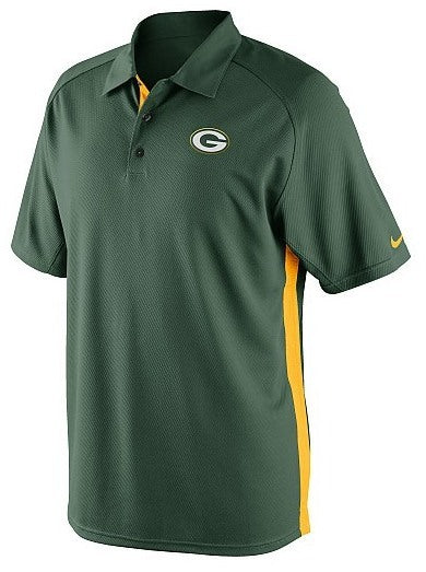 Men's Nike Green Bay Packers Dri-FIT Coaches 2 Team Color Polo - Pro Jersey Sports