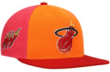 Miami Heat Mitchell & Ness Hardwood Classics On The Block Snapback Hat - Orange/Red - Pro Jersey Sports