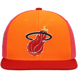 Miami Heat Mitchell & Ness Hardwood Classics On The Block Snapback Hat - Orange/Red - Pro Jersey Sports