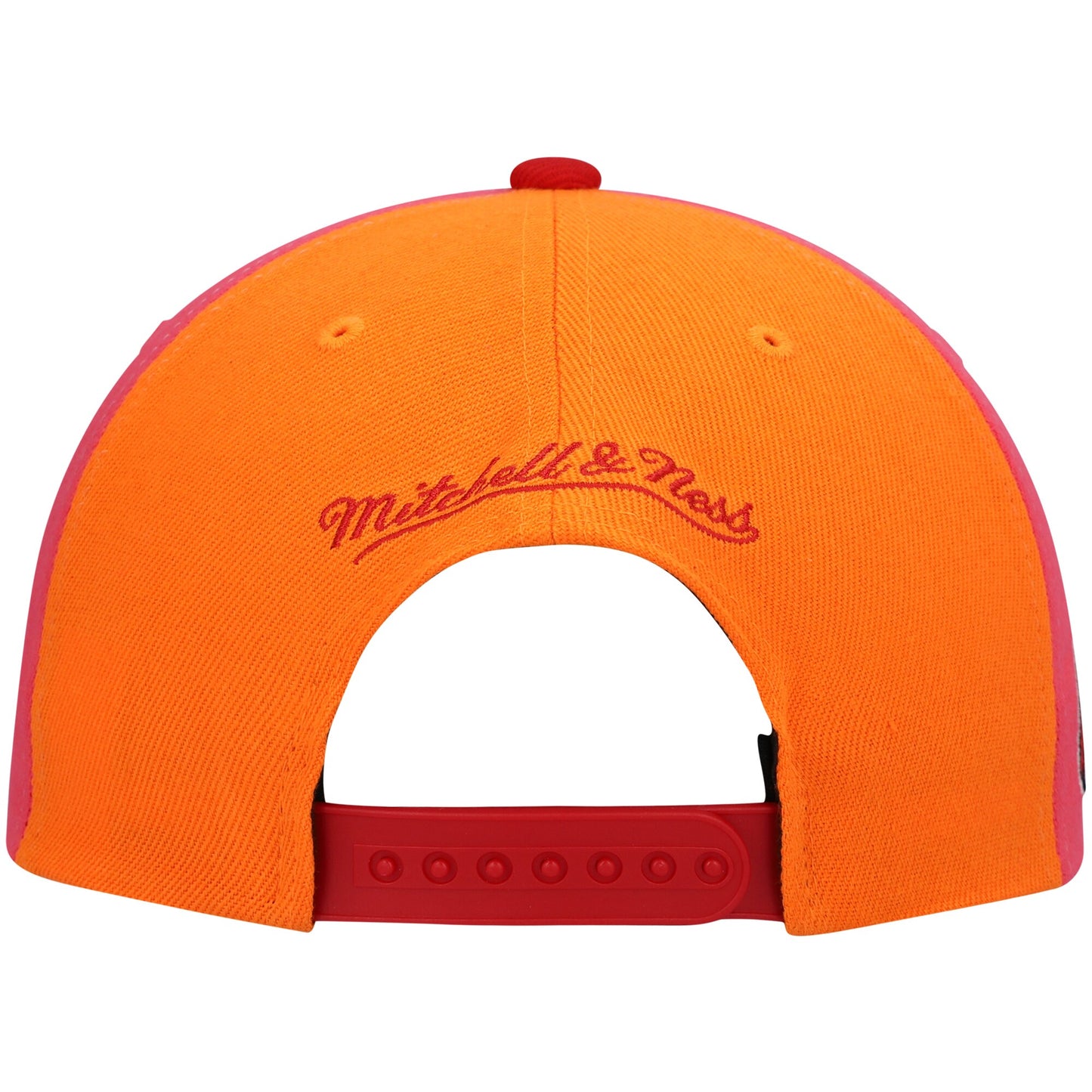 Miami Heat Mitchell & Ness Hardwood Classics On The Block Snapback Hat - Orange/Red