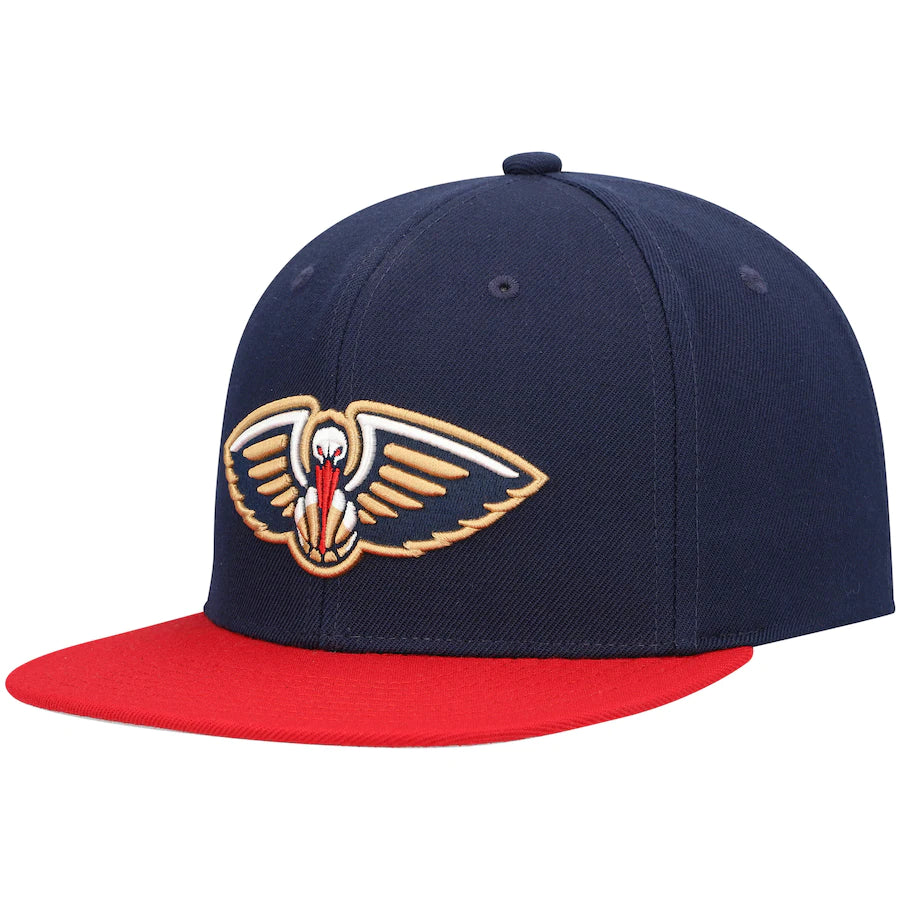 Men's Mitchell & Ness Navy/Red New Orleans Pelicans Team Two-Tone 2.0 Snapback Hat