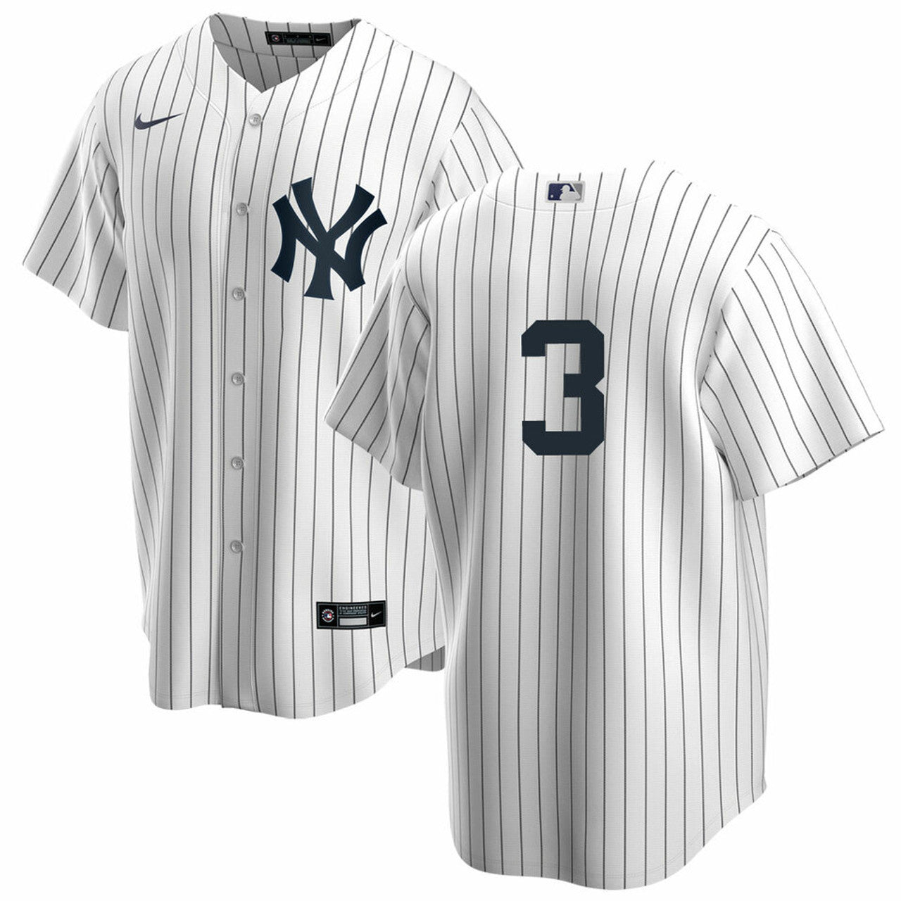 Men's Nike Babe Ruth #3 White New York Yankees Home Official Replica Player Jersey