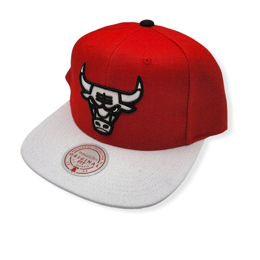 Men's Mitchell & Ness Chicago Bulls NBA Cardinal Red 2 Tone Adjustable Snapback Hat