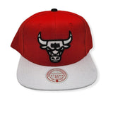 Men's Mitchell & Ness Chicago Bulls NBA Cardinal Red 2 Tone Adjustable Snapback Hat - Pro Jersey Sports