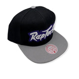 Men's Toronto Raptors NBA Core Basic Script 2 Tone Black/Gray Mitchell & Ness Snapback Hat - Pro Jersey Sports