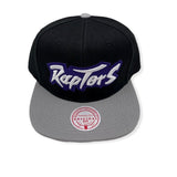 Men's Toronto Raptors NBA Core Basic Script 2 Tone Black/Gray Mitchell & Ness Snapback Hat - Pro Jersey Sports