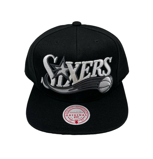 Men's Philadelphia 76ers NBA XL BWG Black HWC Mitchell & Ness Snapback Hat