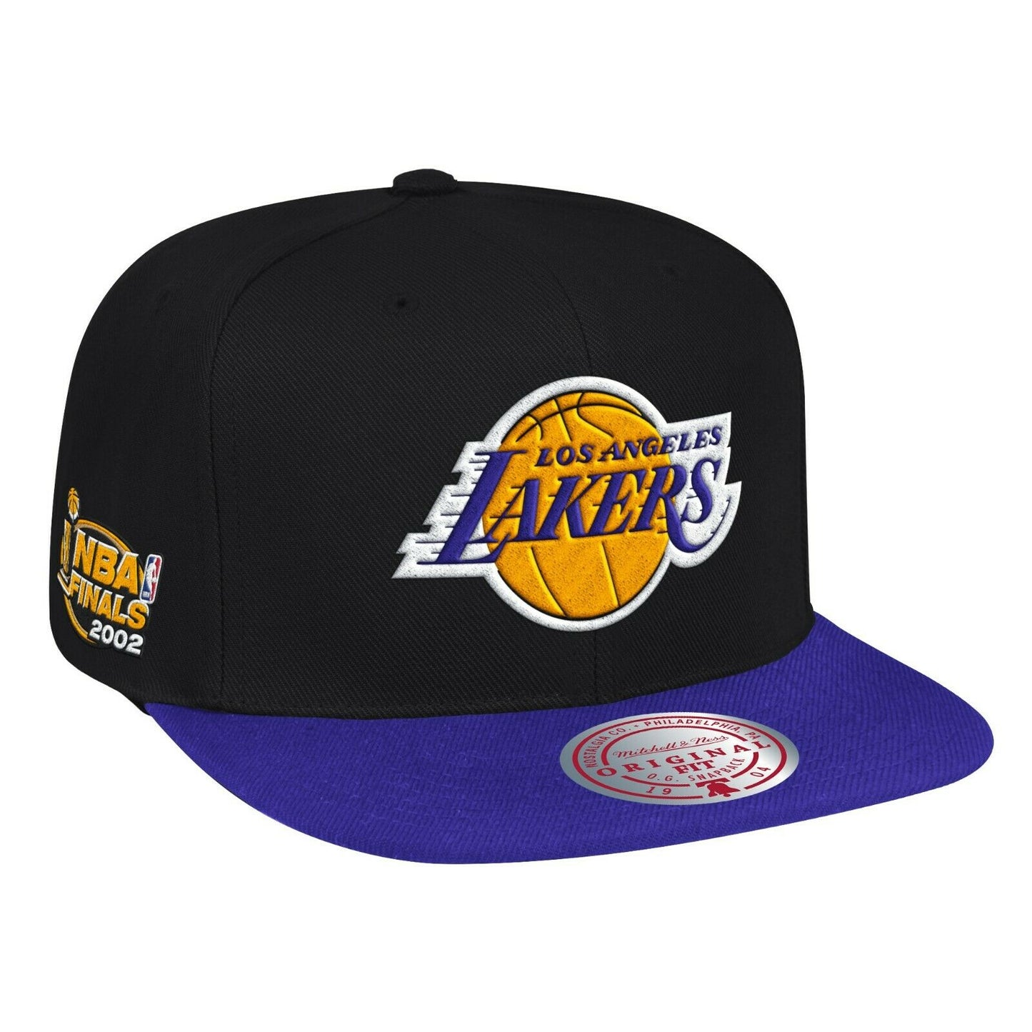 Los Angeles Lakers 2002 NBA Finals Side Patch 2 Tone Black/ Purple Mitchell & Ness Snapback Hat