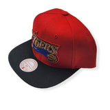 Men's Philadelphia 76ers NBA Core Basic 2 Tone Red/Black HWC Mitchell & Ness Snapback Hat - Pro Jersey Sports