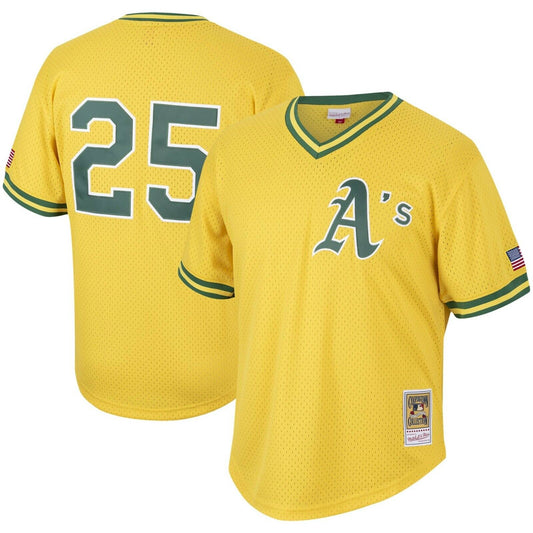 Mitchell & Ness Oakland Athletics Mark McGwire 1990 Cooperstown Collection Authentic Practice Jersey - Yellow - Pro Jersey Sports