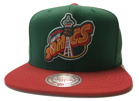 Mens NBA Seattle SuperSonics 2-Tone 2.0 Snapback Hat By Mitchell And Ness