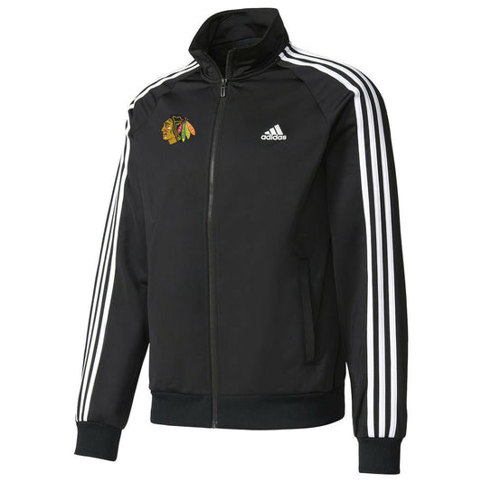 Chicago Blackhawks Adidas Adult Black Climalite Soft Shell 1/4-Zip Jacket