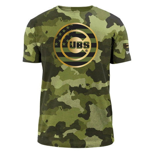 Men's Chicago Cubs 2022 Armed Forces Day Camouflage New Era Tee
