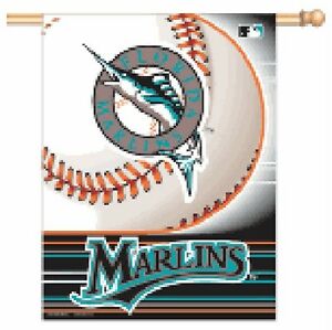 Florida Marlins Throwback Retro Logo Vertical Flag