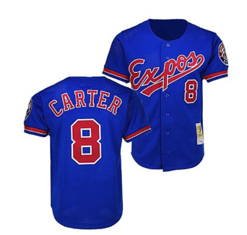 Men's Montreal Expos Gary Carter Mitchell & Ness Royal 1992 Authentic Cooperstown Collection Mesh Batting Practice Jersey