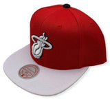 Men's Miami Heat NBA 2 Tone Cardinal Red/White Mitchell & Ness Snapback Hat - Pro Jersey Sports